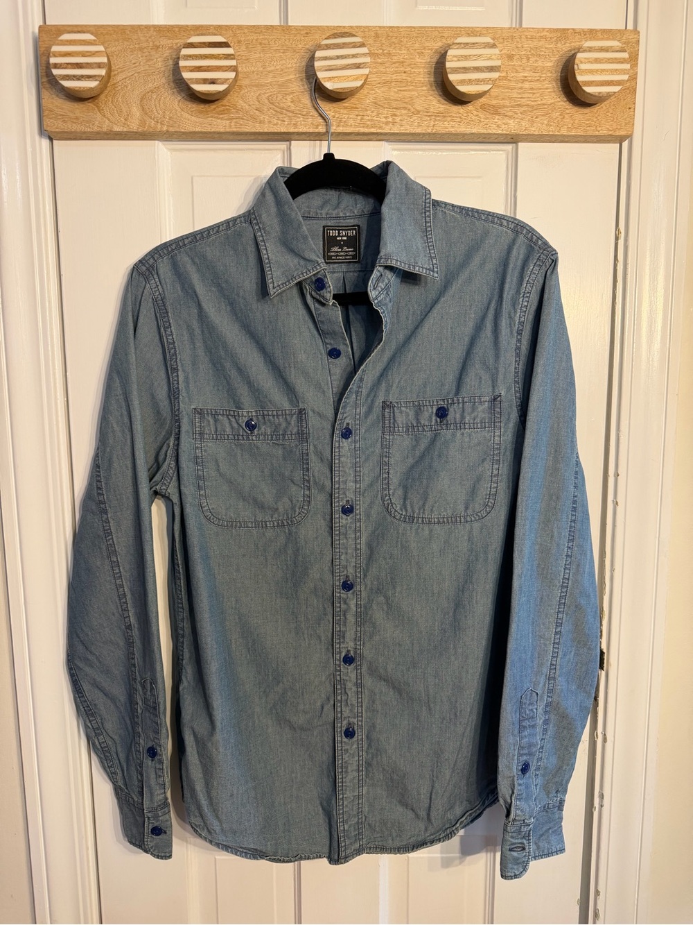 Todd Snyder Japanese Chambray Work Shirt Indigo Men’s S $228